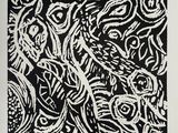 an image of a black and white drawing on paper