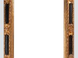 a gold frame with a black and white pattern on it