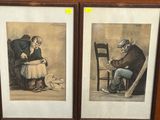 deux photos encadrées représentant un homme et une femme assis à une table