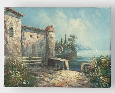 Eugeny BONNARD Terrasse surplombant la Méditerranée.