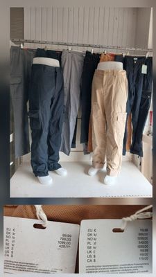 a picture of a display of clothing on a shelf