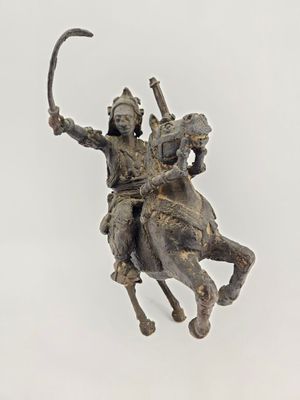 Sujet guerrier en bronze AFRIQUE DE L'OUEST , origine probab… - Photo 1