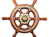 steering wheel of a ship isolated on a white background
