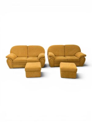Ensemble de 2 canapés deux places et 2 poufs contortables ga…