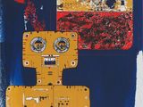 une image représentant un robot peint sur un fond rouge et bleu