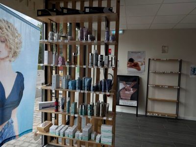 a picture of a display of hair products in a store