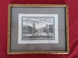 an old picture of a picture of a building with a clock on it