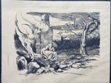 an image of a drawing of a man and a woman in a forest