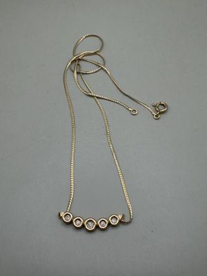 Collier en or jaune 750 millièmes maille anglaise serti au c… - Photo 1