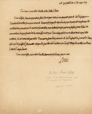 une lettre écrite à l'encre noire sur une feuille de papier