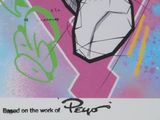 graffiti on the wall of a building with a picture of a person on a skateboard