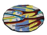 a picture of a colorful plate on a white background