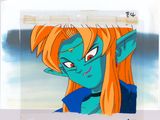 an image of a drawing of a woman with orange hair and blue eyes