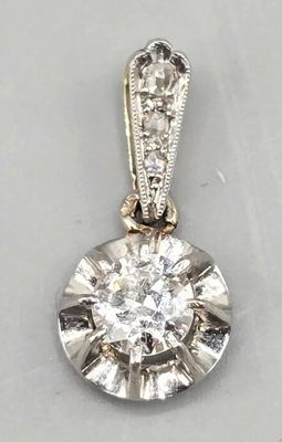 Pendentif en or blanc 750°° orné d'un diamant taille brillan…