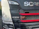 a close up of the front of a semi truck