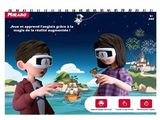 un calendrier sur lequel figurent deux personnes portant des lunettes virtuelles
