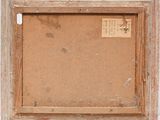 an old picture frame with a picture of a bird on it