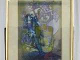 une photo d'un tableau représentant une femme avec des fleurs dans un vase