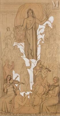 an image of a drawing of a group of people in a room