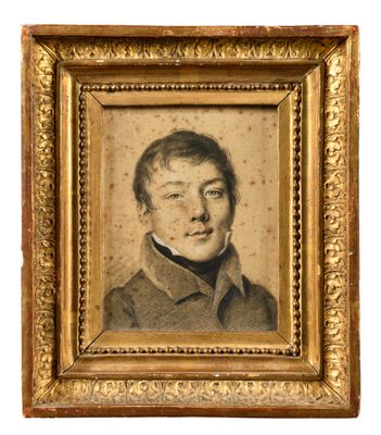portrait d'un jeune homme en uniforme militaire, dans un cadre doré