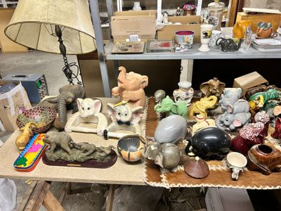 a table with a lot of items on it