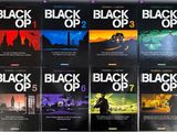 a lot of black ops books on the table