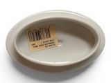 a white plate with a barcode on it