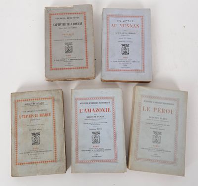 VOYAGES - Réunion de 5 vol. in-12 brochés (états divers) édi…