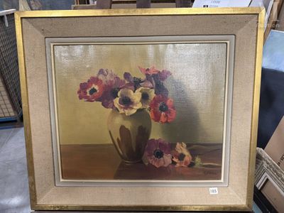 une image d'une peinture de fleurs dans un vase