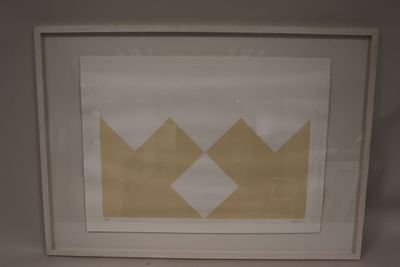 Ecole contemporaine, lithographie en couleurs, numérotée 16/…