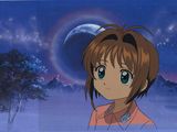 une image d'anime représentant une jeune fille aux cheveux longs qui regarde la lune