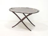 an image of a small table with a tray on it