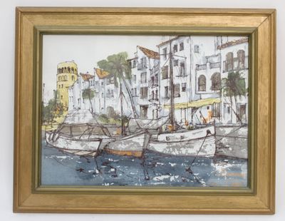 Bernard DUFOUR (XXème siècle) Vue de port. - Photo 1