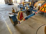a picture of a construction vehicle with a sign on the back