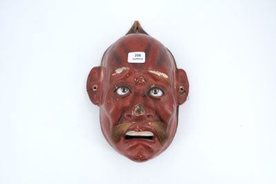 an image of a red mask on a white background