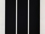 a black and white drawing of three vertical lines on a white background