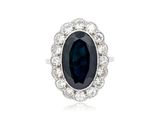 an oval sapphire and diamond ring