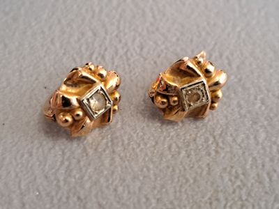Paire de boucles d'oreilles en or jaune 18K 750 millièmes, s… - Photo 1