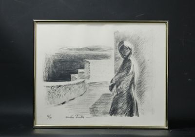 André BRICKA (1922 -1999) Femme dans un paysage