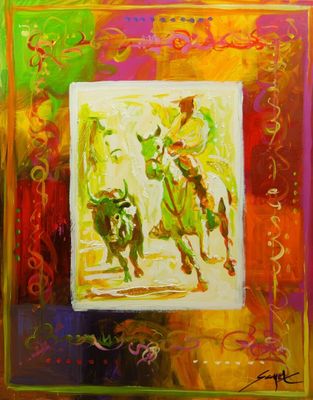 Marc GUYOT (né en 1957). Scène de Tauromachie. Huile et/ou a…