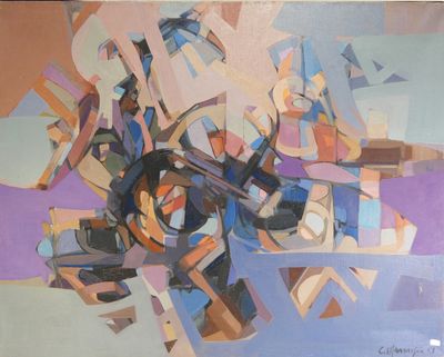 un tableau représentant une moto, accroché au mur