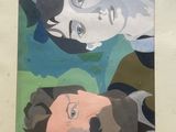 a painting of a group of people on a wall