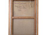an old picture of a window with a message on it