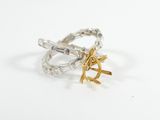 silver and gold plated ring with anchor and anchor on it