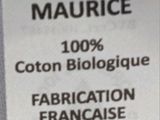 a label on the back of a bag of fabric