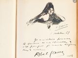 a book with a drawing of a woman on it
