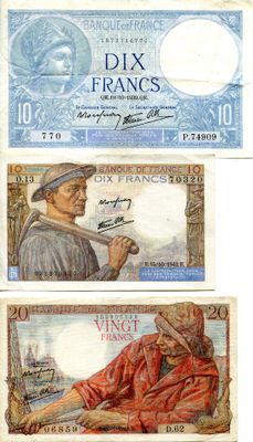 France. 10 Francs Minerve modifié (F.