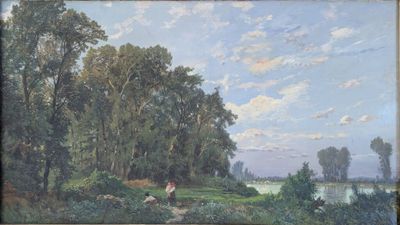 Hermann CORRODI (1844-1905), Promenade sur les bords du Tibr…