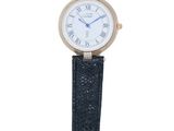 an image of a wrist watch with a white dial on a black strap