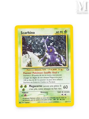 a close up of a pokemon card on a white surface